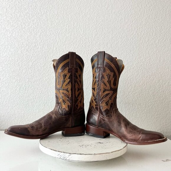 Rod Patrick Mens Cowboy Boots 12.5AAAA Perro Loco Brown Western Leather Soles - Picture 7 of 13